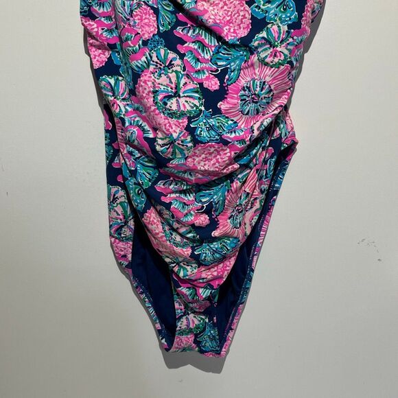 Lilly Pulitzer Women's Multicolor Leola Oyster Bay One Piece Swimsuit Size 12 - Picture 4 of 12
